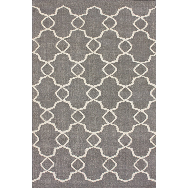 Darby Home Co Dilys Elmer HandWoven Wool Gray Area Rug Wayfair